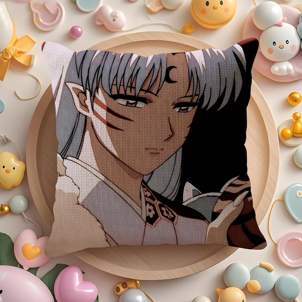 Anime Cool lInuyasha Sesshomaru Pillow Case Pattern Printed Pillowcase for Living Room Sofa Cushion Cover Bedroom Decor
