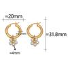 PONYKISS  Sterling Silver Needle Pearl Pendant Round Hoop Earrings for Women Minimalist Trendy Fashion  Accessories