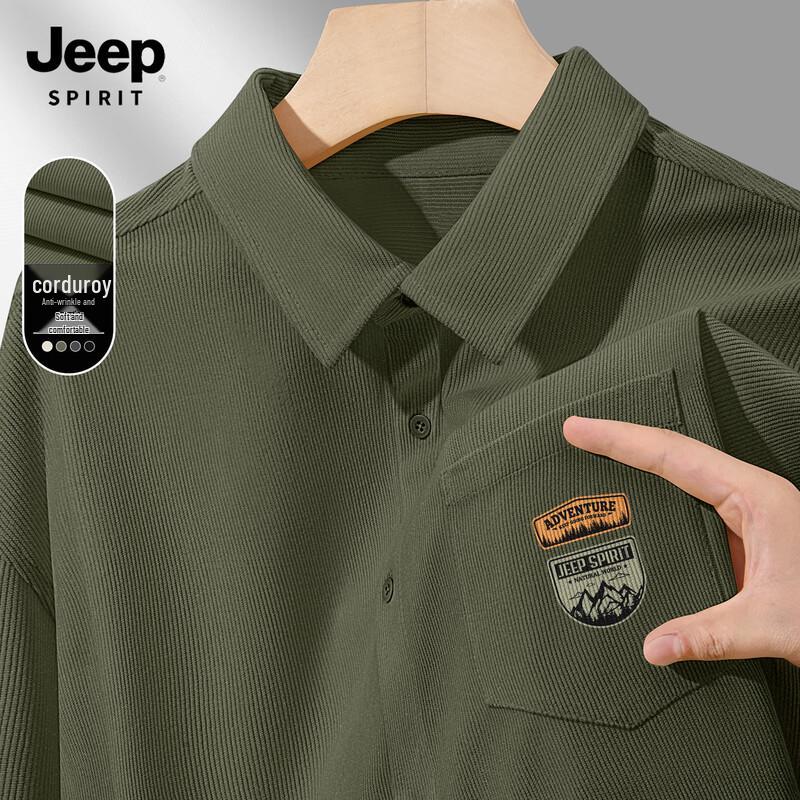 JEEP SPIRIT Men s 2025 Loose Fit Casual Long Sleeve Shirt XL