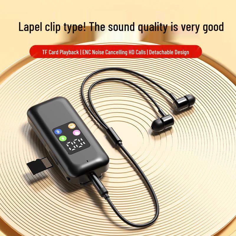 Fen Shi 25 Bluetooth Clip-on Dual Earphones with Card Slot, In-ear Monitor, and Replaceable Cable.