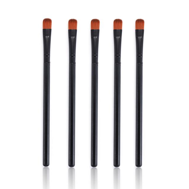 5Pcs Professionelle Schwarz Augenbraue Geneigt Flache Abgewinkelt Pinsel Make-Up-Tool Holz Pol Eyeliner Lidschatten Augenbraue Frauen Kosmetik