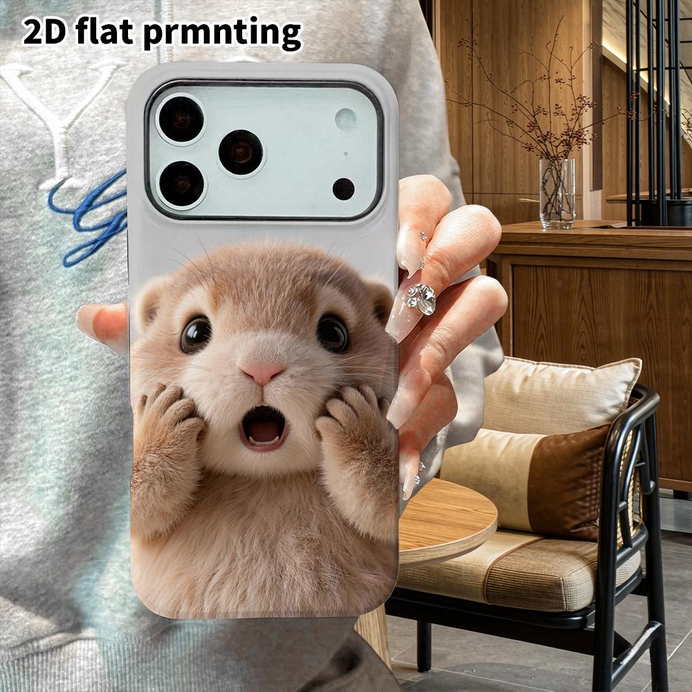 Phone Case: 2D Flat Suitable for iPhone 18, 17, 16, 15, 14, 13 Pro Film Protective Case, Couple Style, Covering Mouth In Surprise, Christmas and Hallo