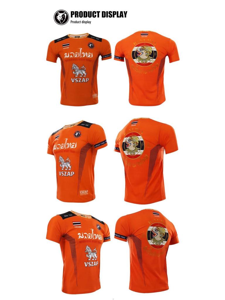 VSZAPMMA Men's Quick-Dry UFC Muay Thai Boxing T-Shirt for Summer Fitness & Running