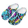 Lightweight Printed EVA Garden Shoes Unisex Breathable Slip On Clogs Beach Pool Bathroom Home Summer Slippers Home Garden Use