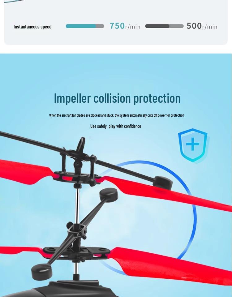 Rechargeable Remote Control Induction Helicopter Toy with Lights - Drop-Resistant Hovering Aircraft