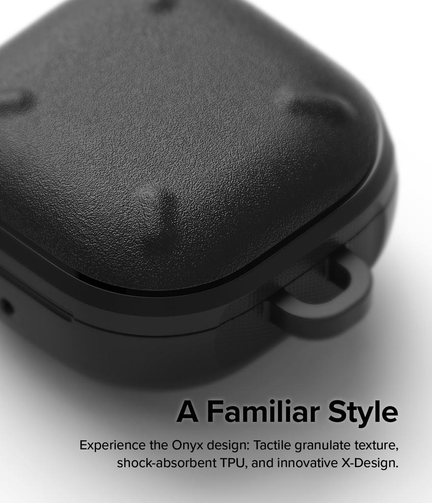 Ringke Galaxy Buds FE/Buds 2 Pro/Buds 2/Buds Live/Buds Pro Case, ONYX TPU, Shockproof Protection, Wireless Charging (Carabiner Included) - Black