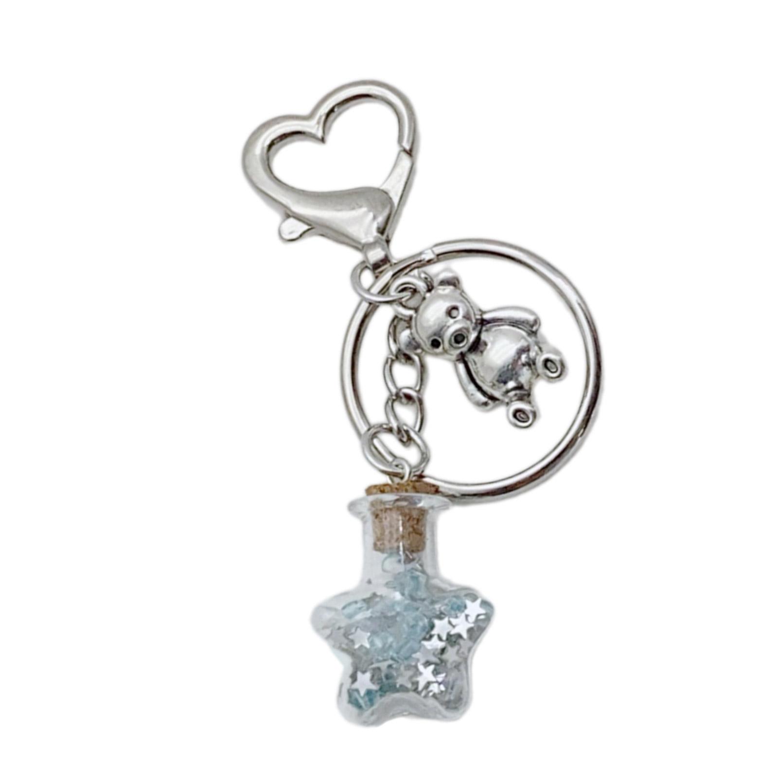 

Стильный шарм-подвеска в виде сердца и ключа, модные аксессуары для сумки, брелок для ключей, ювелирное изделие из сплава, текстура, звезда, подвеска в виде бутылки, подарок для девочек-подростков синий