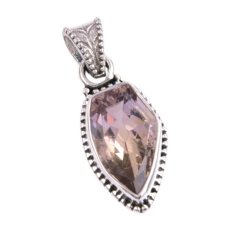 Natural Ametrine Gemstone Handmade 925 Solid Sterling Silver Pendant 1.25" V6F18