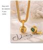 18k Gold-Plated Titanium Steel Geometric Zircon Pendant Necklace - European & American Fashion Style