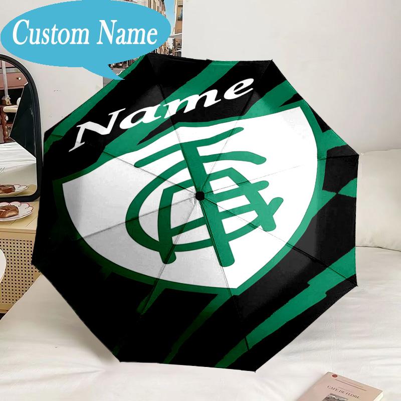 Custom Name Umbrella Green Shield America Design Umbrella 8-Frame for Travel, Camping, Casual Lightweight Portable, Essential for Family Gifts