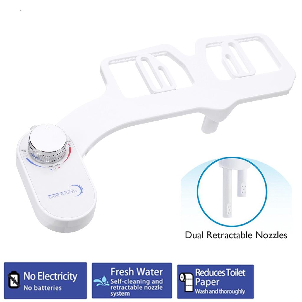 Bidet Accessories Nozzle Muslim Shattaf Washing Ass Automatic Cleaning Sprayer Mechanical EU/US White Non-Electric Bidet Toilet Seat
