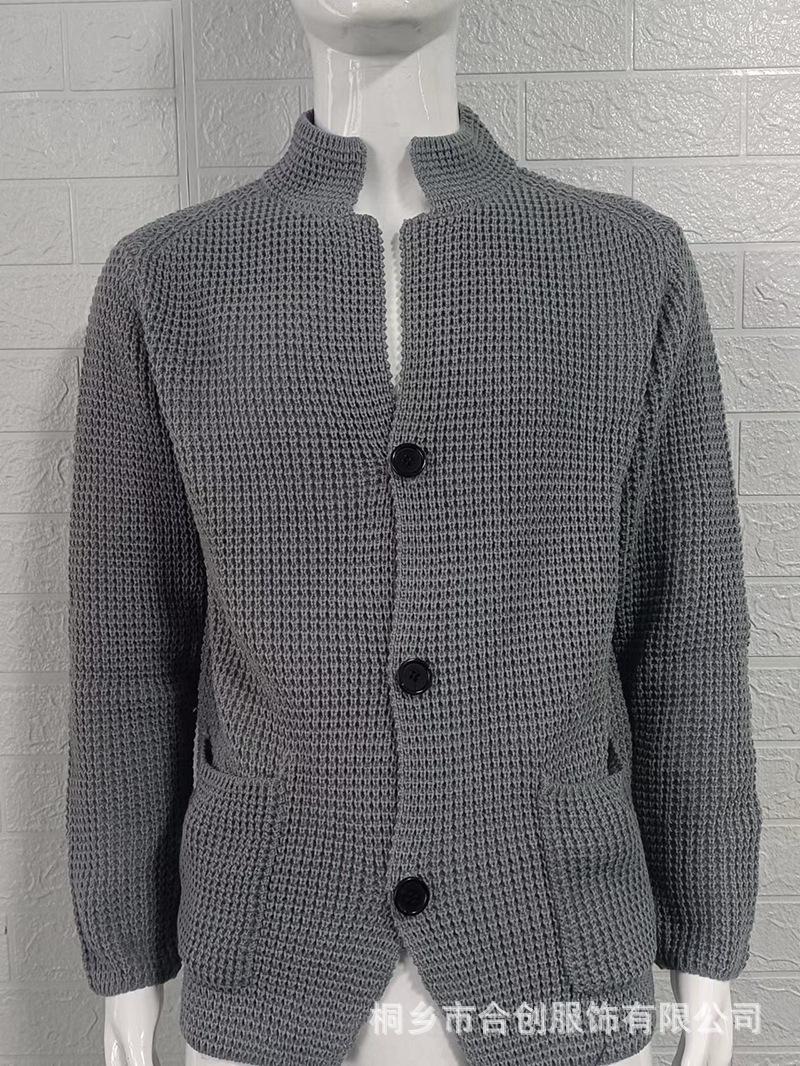 

Мужской вязаный кардиган облегающего кроя со стойкой и передними карманами, доступен в нескольких цветах 5XL