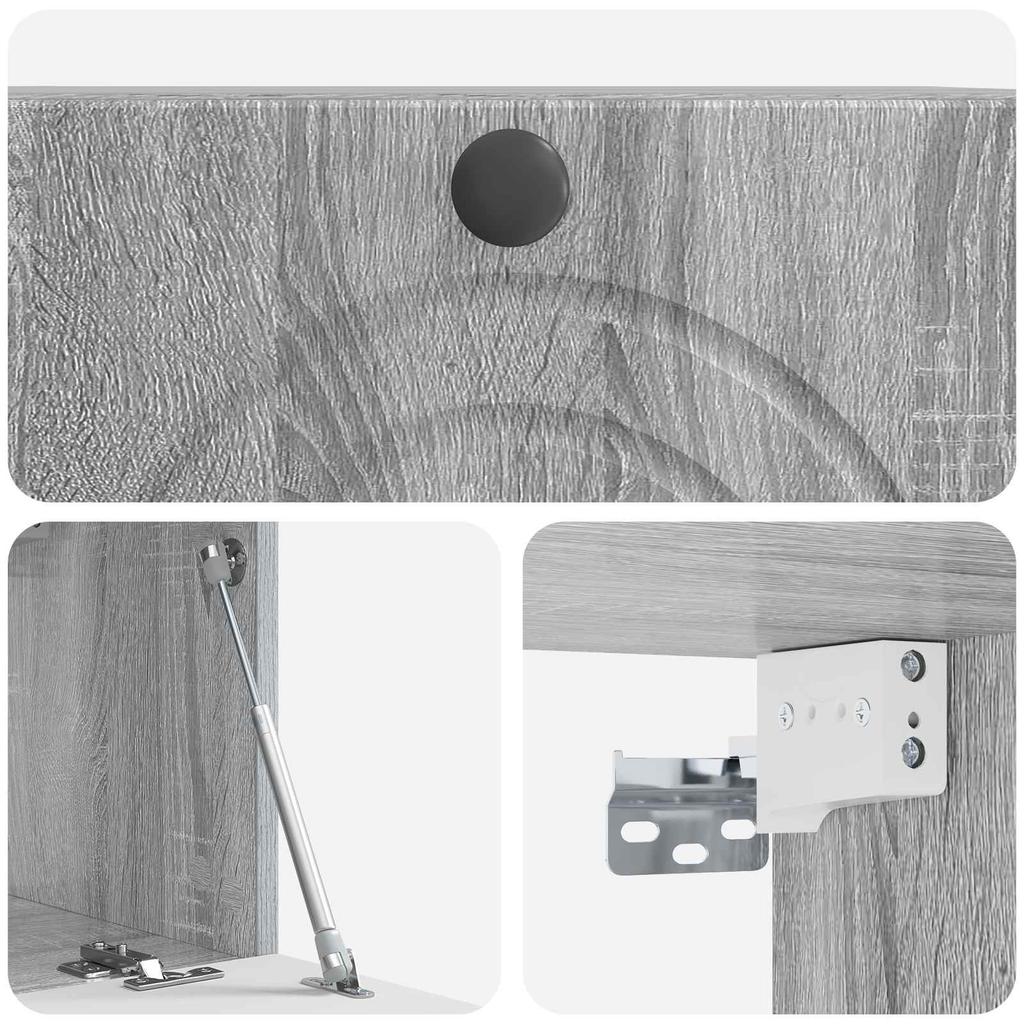 Wall Mounted TV Cabinet Grey Sonoma 59.5 x 31 x 30 cm