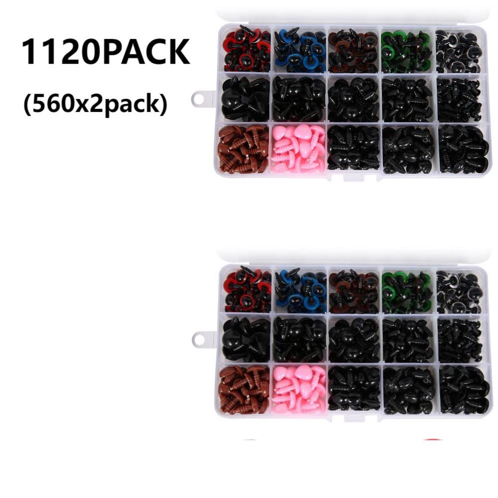 560Pcs Doll Making Eyes Reusable Plastic Button Eyes Multiple Sizes DIY Stuffed Animals Toy Bear Eyes for Plush Crochet Dolls