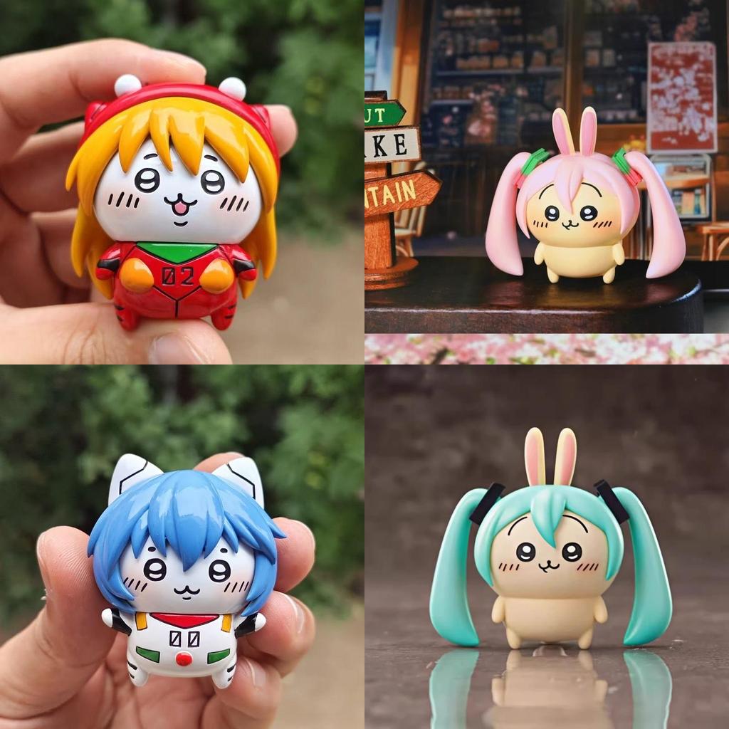 Chiikawausagi Cos Hatsune Miku Pvc Art Toy For Collectors Ussachi And Asuka Character Display