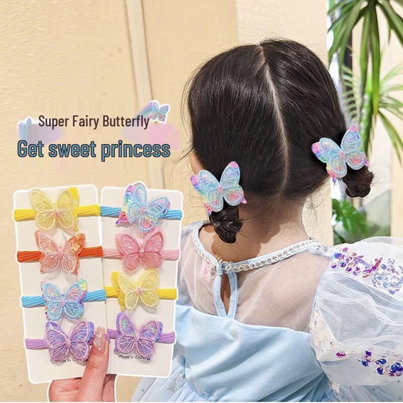 Cute Butterfly Hair Ties - Elastic & Gentle for Children's Hair