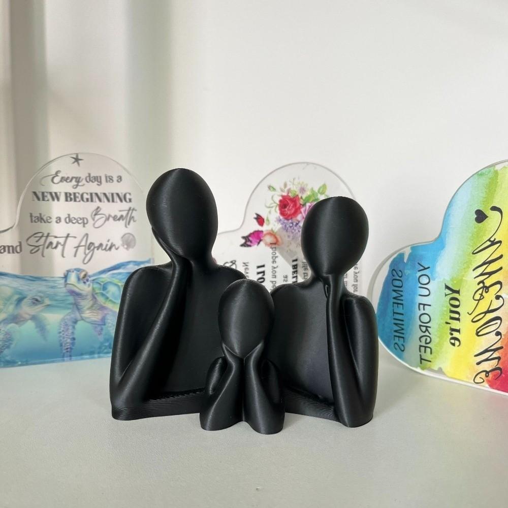 3D Printed Minimalist Figure Statue Plastic Parent-Child Figurine Modern Home Decor