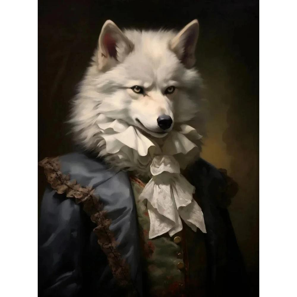 Vintage Palace Aristocrat Gorgeous Costume Animal Tiger Lion Rabbit Art Poster Canvas Paintings Wall Art HD Pictures Home Decor