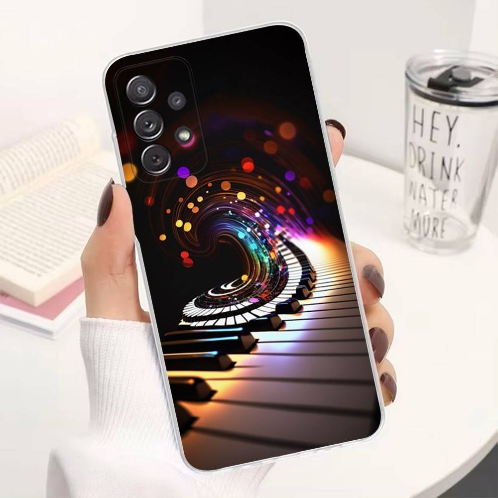 Piano Music Art For Samsung A51,30,71,S9,Ultra,Lite,S23,22,21,PIus,10,20,FE,Transparent, Silicone Case