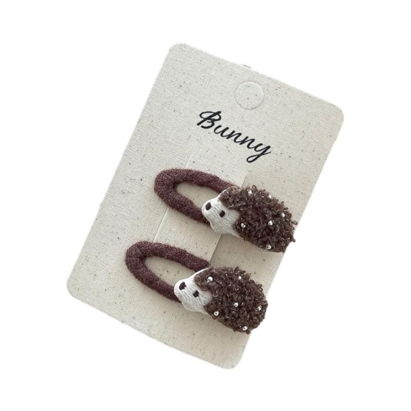 Hedgehog Shaped Hair Clip And Hair Ties For Girls Soft Fabric Hair Accessories Safe For Kids Gentle On Hair