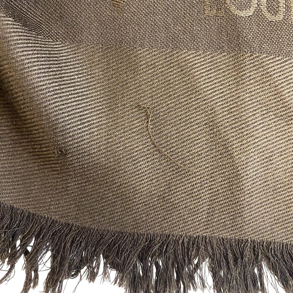 LOUIS VUITTON Large format Monogram Voal silk Stall Brown silk unisex Used