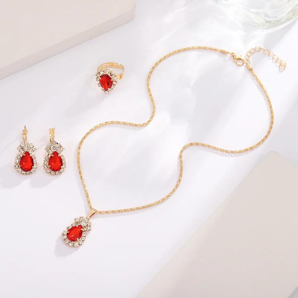 Luxury Heart-Shaped Women - Zinc Alloy, Synthetic Zircons, Perfect for Party, Valentine's Day, and Any Occasion  Zircon Sets