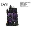 Unique Holiday Souvenir Gift Gothic Resin Glitter Village Decoration, Halloween Haunted House Figurine with Purple Collectible Tabletop Decor Windows,