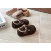Vintage Korean Style Kids Fleece Lined Warm Fur Winter Shoes For Boys And Girls