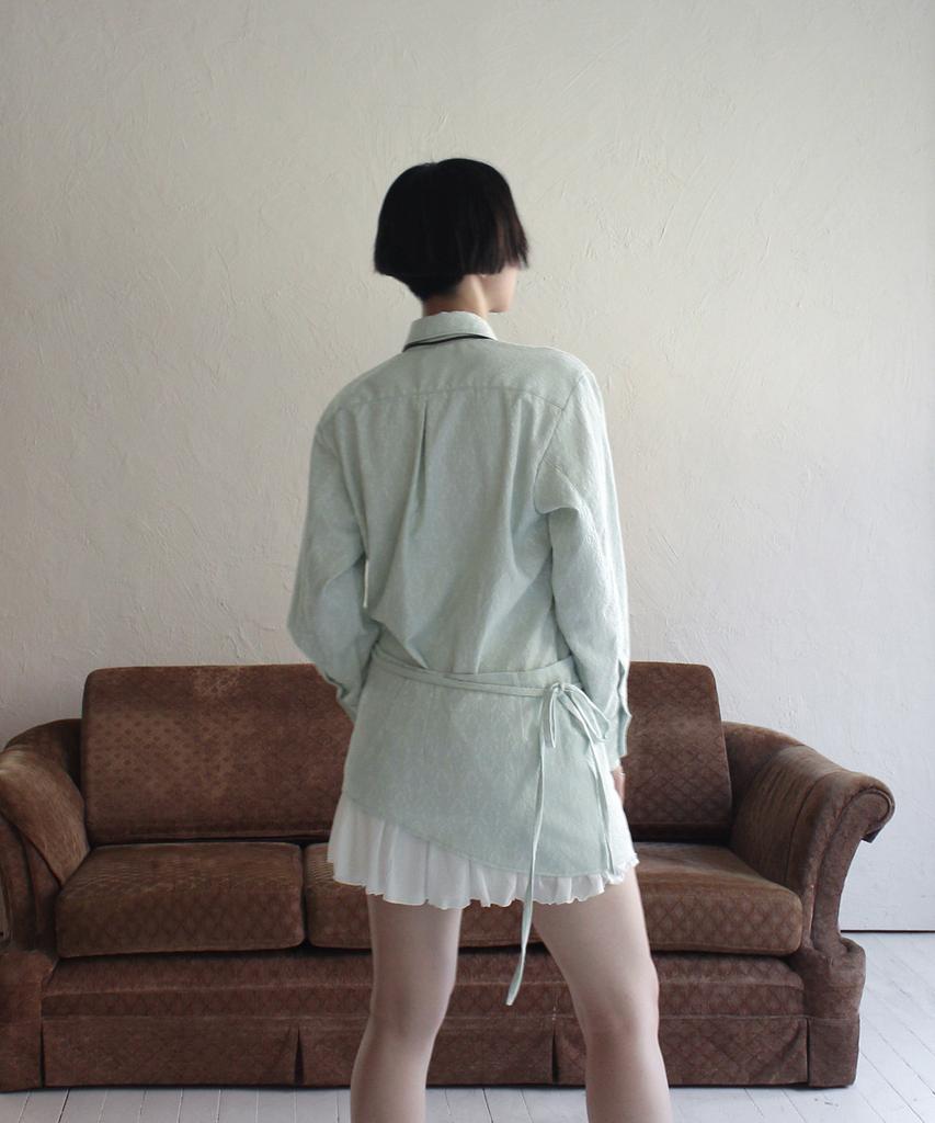 RUBATI Jacquard Shirt Half Apron_Mint