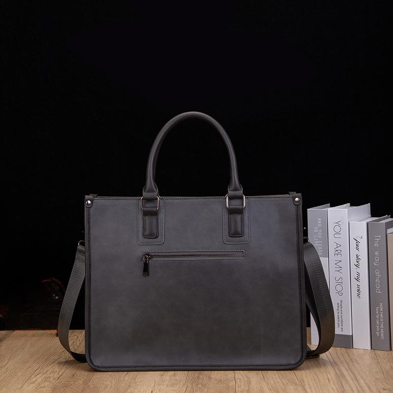 Business Commuter Men's Handbag Shoulder Messenger Bag 14-inch Computer Bag Sewing Wear-resistant Briefcase