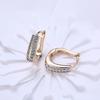 New Arrival Arrivals White Cubic Cubic Zircon Buckle Women Stud Earrings Female Rose Gold Color Color Earrings Femme Adorable Girl JewelryCute Stud