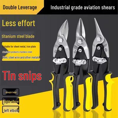 Heavy-Duty Multifunction Aviation Tin Snips - Stainless Steel Industrial Ceiling & Sheet Metal Scissors