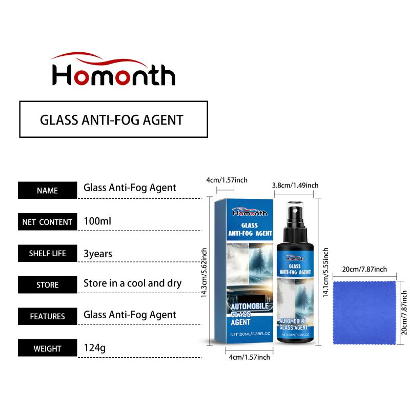 Car Glass Anti-Fog & Rain Repellent - Windshield Oil Stain Remover, Prevents Fogging, Enhances Cleanliness & Driving Safety