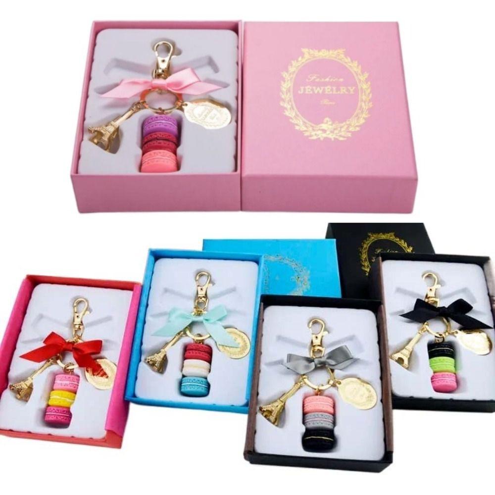 Gold Color Eiffel Tower Key Chains Zinc Zinc Alloy Bowknot Macaron Key Ring  Car Key Ring