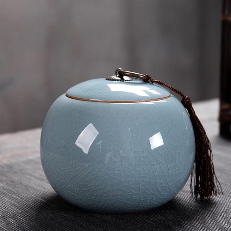 Porcelain Tea Canister Big Size Sealed Storage Tea Box Jar Tea Caddy White Color Ceramic Crafts Chinese Style Teaware Home Decor