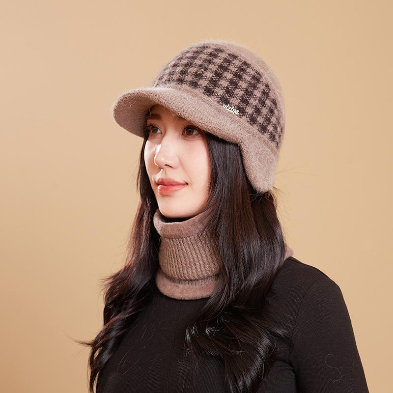 

Осенне-зимняя вязаная шапка, теплая шапка, вязаная шапка для среднего и пожилого возраста, шапка нового стиля, повседневная, для путешествий, шапка с ушками one size хаки