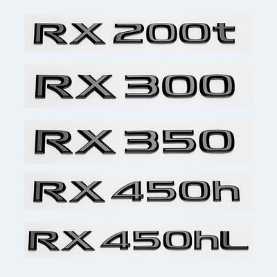 3D lesklá černá písmena RX200t RX270 RX300 RX350 RX450h RX450hL HYBRIDNÍ znak pro LEXUS zadní blatník kufru auta