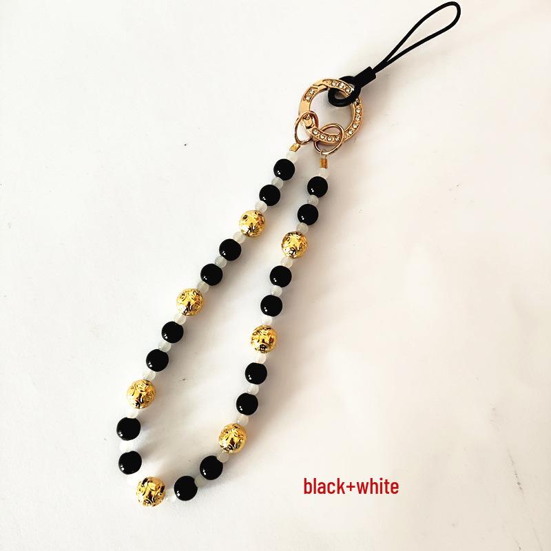 Crystal Glass Bead Phone Lanyard: Anti-Lost Fashion Accessory Keychain
