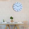 12inch Wall Hanging Clock Quartz Movement No Second Hand Wood Grain Clock Round Shape 3D Number Decorative Wall Clock Office