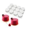 Silica Gel Mousse Cake Mold, Baker's Dessert Mousse DIY Chocolate Soap Candle Mold, 12-Cavity Cylindrical Sandwich Mold