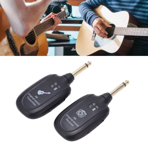 HAIBING Guitar Wireless System with Built-in Rechargeable Battery, UHF Transmission, Niose Rechargeable for Bass Guitar Playing
