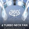 Portable Neck Fan, 4 Turbo Neck Fan, 4000 mAh Battery Operated, USB Rechargeable Personal Fan, 3 Speeds, 360° Cooling Airflow