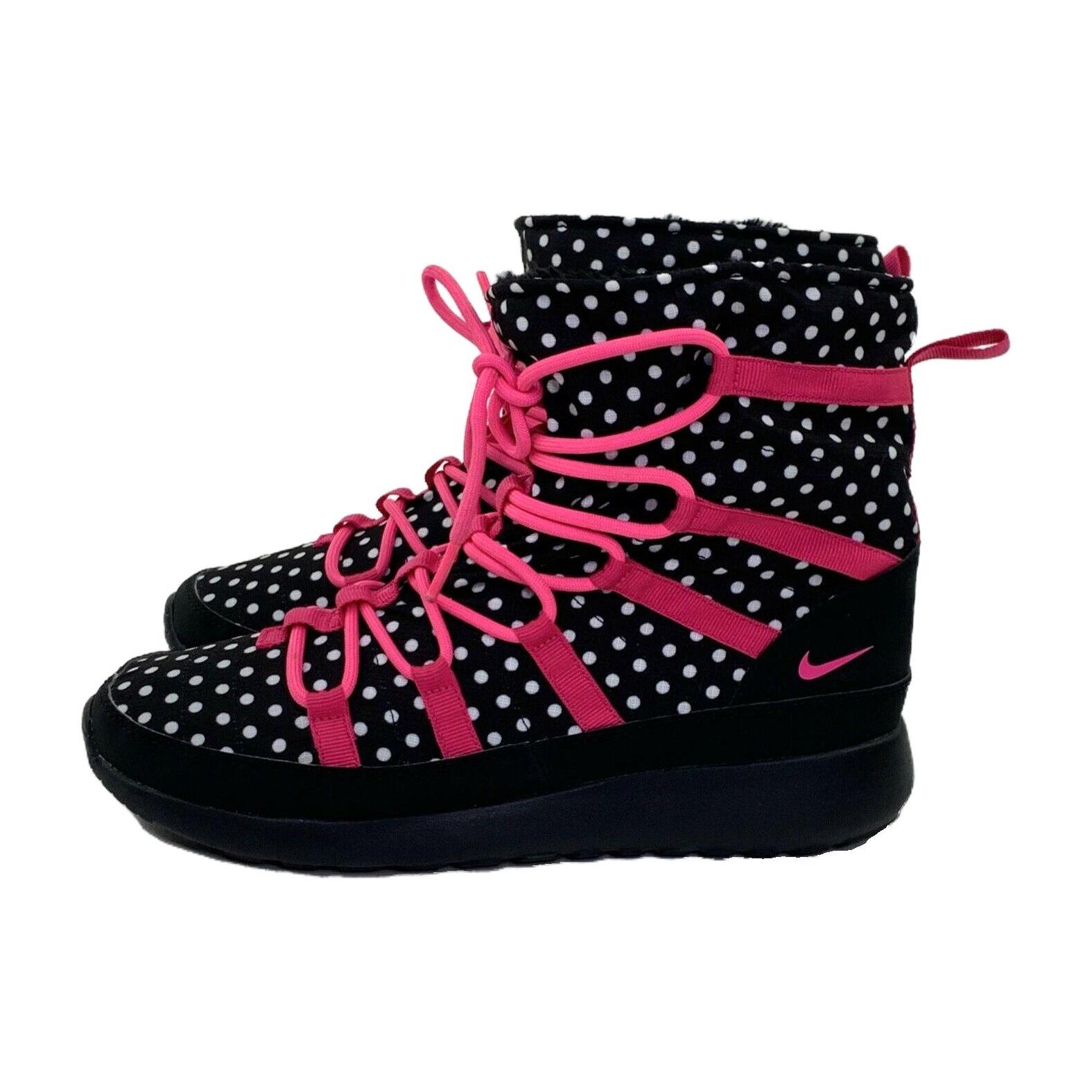 (GS) Nike Roshe One Hi  Black Pink  Kids  807744-001 EU 36