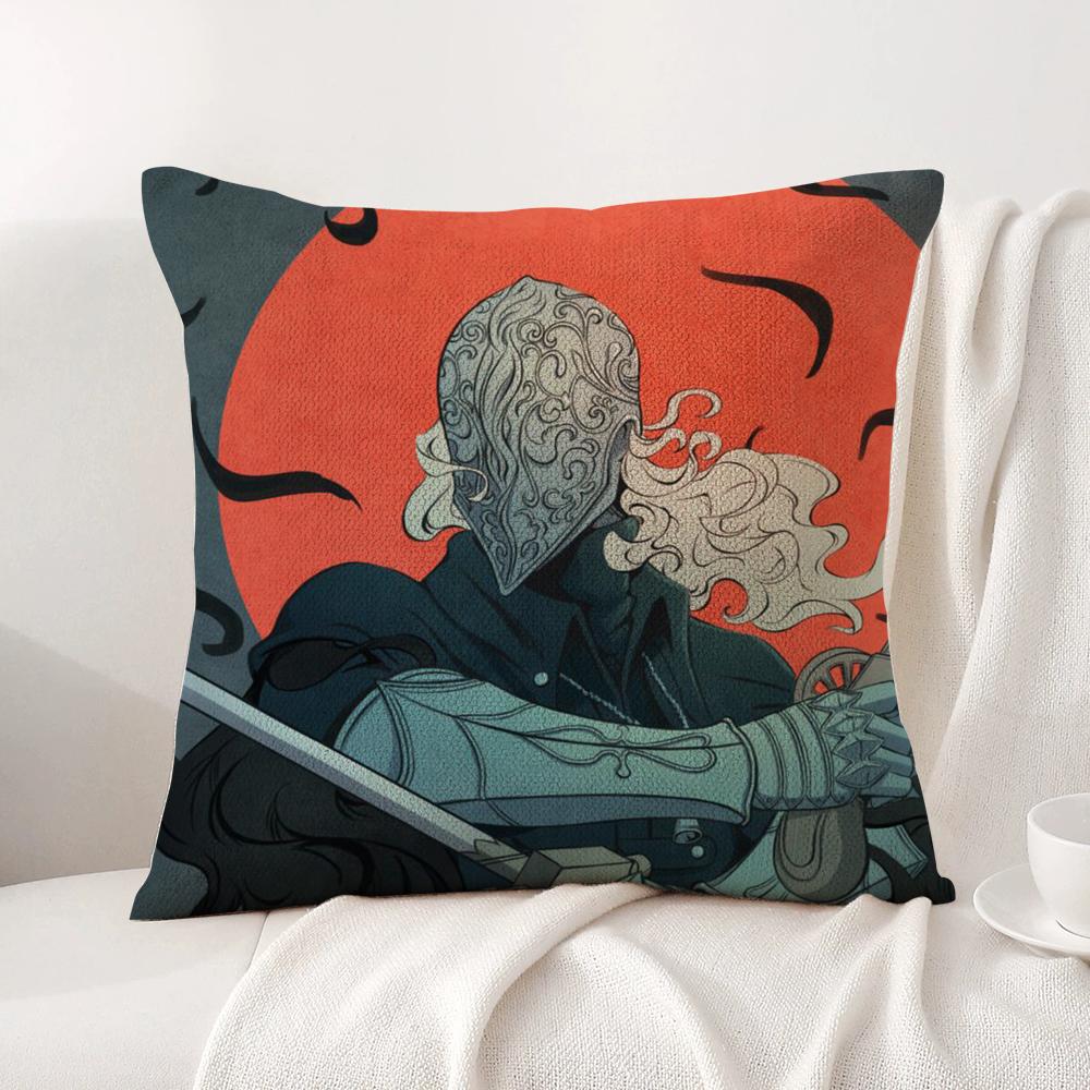 B-Bloodborne C-Classic Cushion Cover Summer Coolness Linen Fabric Double-Sided Printing Pillow Case Sofa Home Decor Gift