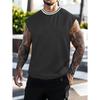 Summer Knitted Vertical Bar Fitness Sports Leisure Slim Fit Tank Top For Men Sleeveless Wide Shoulder Tank Top For Men