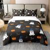 Happy Halloween Bedding Set 3D Printed Pumpkin Ghost Duvet Cover Set Twin Double Queen Size For Bedroom Halloween Decor Gift