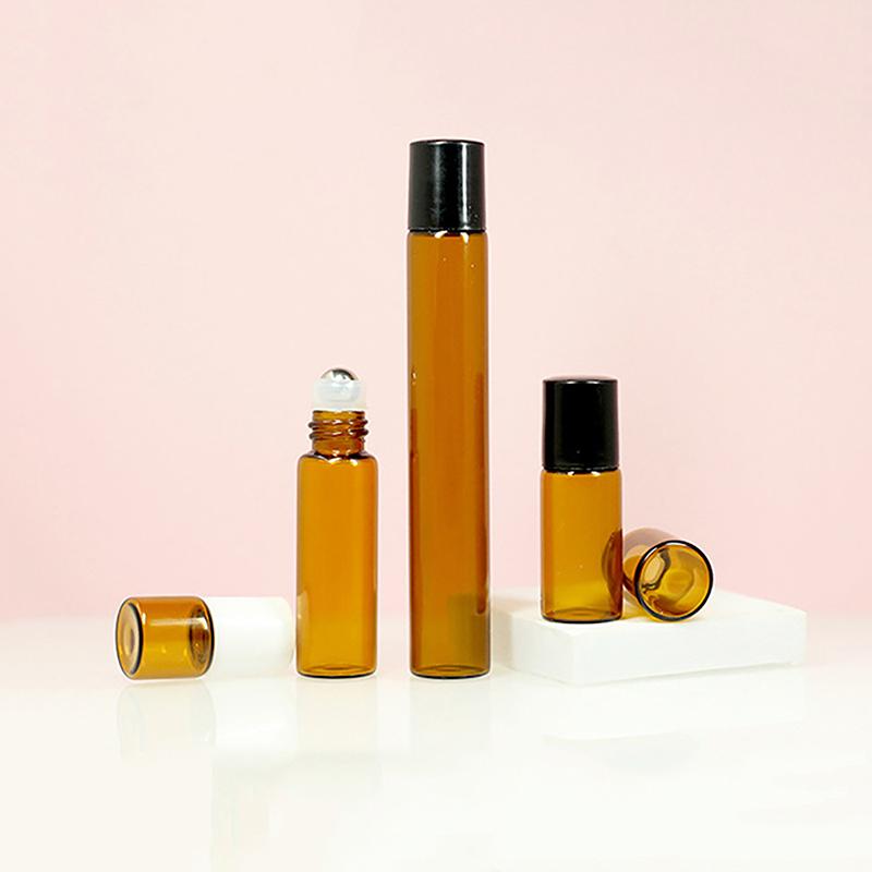 1Ml 2Ml 3Ml 5Ml 10Ml Amber Thin Glass Roll On Bottle Empty Refillable Bottle Sample Test Essential Oil Perfume Vials With Roller