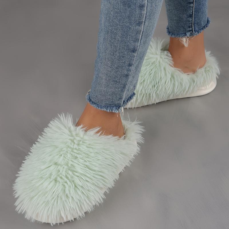 Women's Winter Plush Slip-On Slippers Warm Non-Slip Indoor House Shoes for Cold Weather Warm Slippers(Order A Size Up)