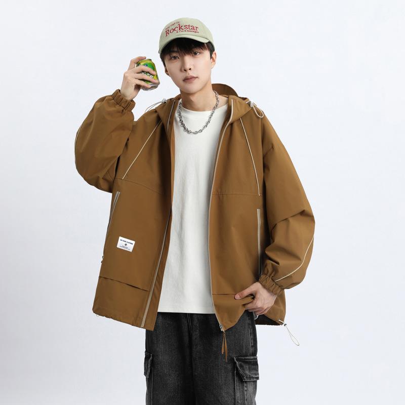 Fattened and Enlarged Hooded Outdoor Mountain Fat Man Loose Jacket Men Waterproof Jacket Men