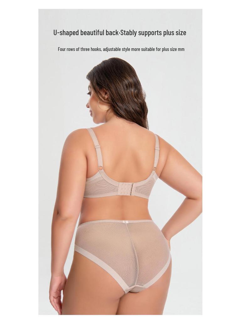 Plus Size Full Cup Bra Set: Minimizing, Anti-Sagging, Breathable, and Supportive for Larger Busts